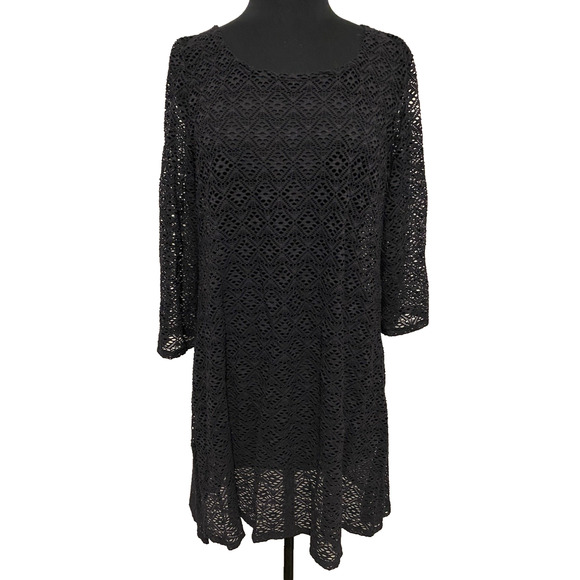 Miraclesuit Swim Coverup Womens Large Stretch Lace Mesh Dark Fairy Festival Boho - Picture 1 of 16